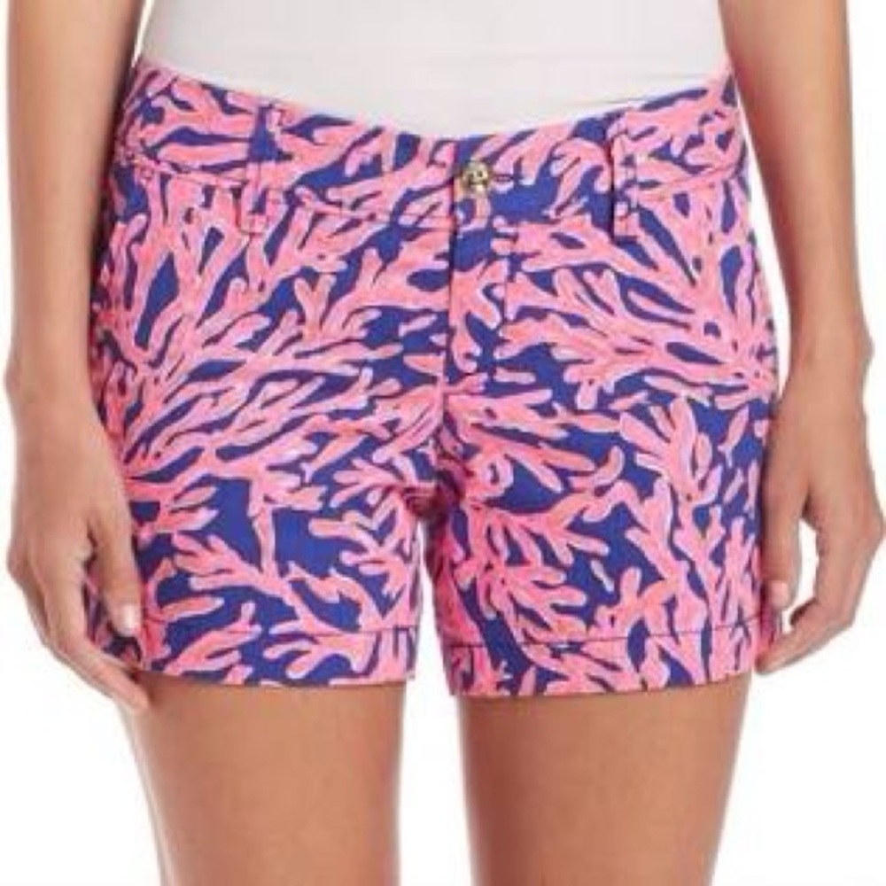 Lilly Pulitzer Callahan Shorts Pink & Blue “Did you catch that navy fish coral”